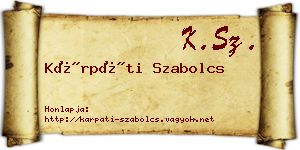 Kárpáti Szabolcs névjegykártya